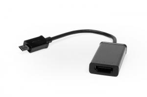 Кабель-переходник MicroUSB -> HDMI (MHL) для передачи цифрового аудио и видео сигнала со смартфона или планшета на TV и монитор. 11-pin. Черный.